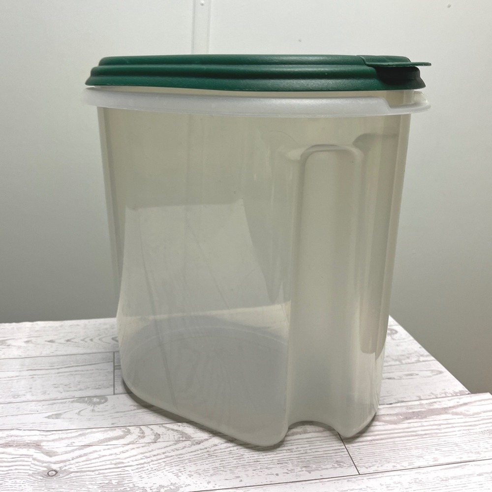 Anchor Hocking 1.5 Gallon Clear Plastic‎ Food Storage Canister Green Flip Lid
